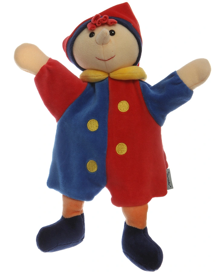 Handpuppe Kasper in blau/rot/gelb