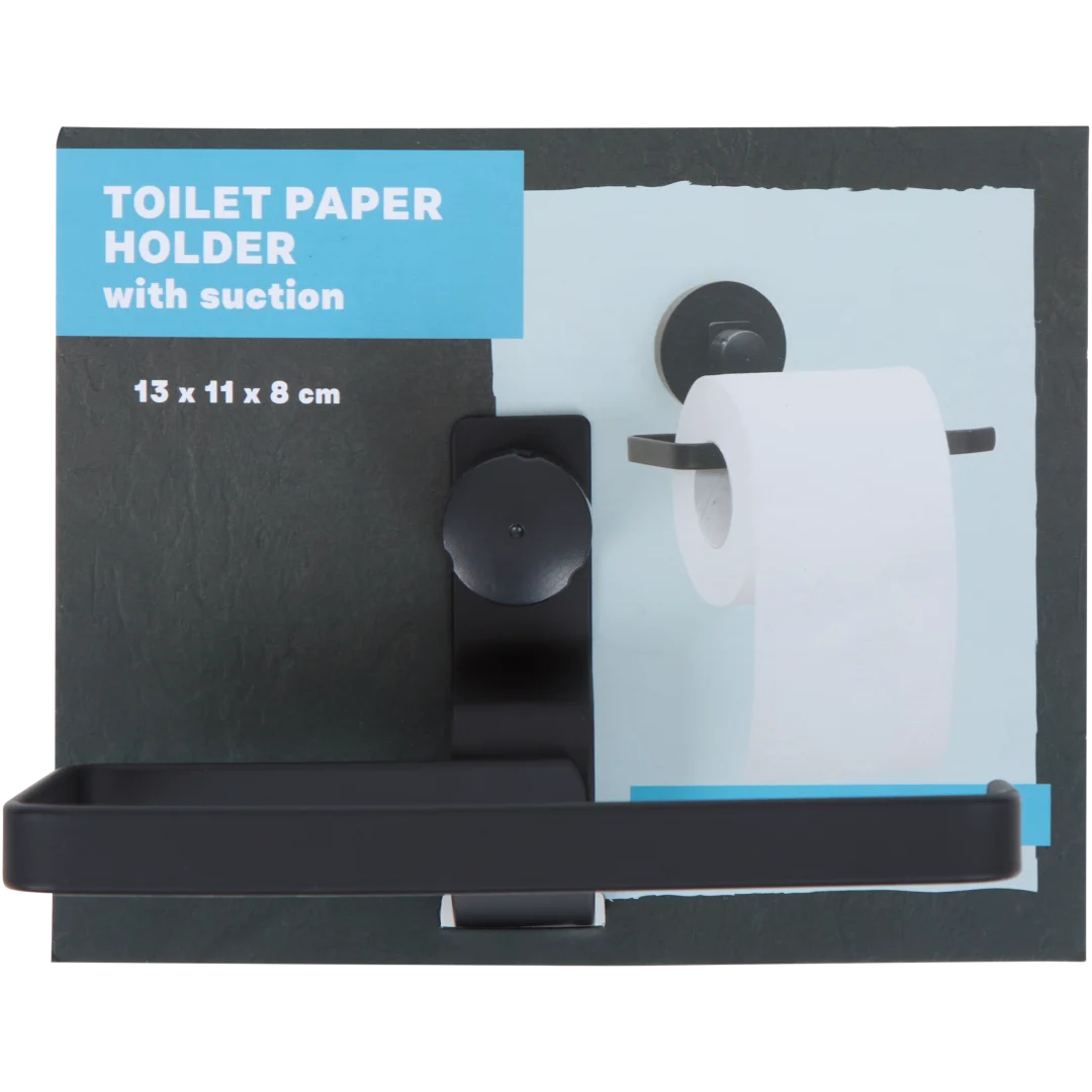 Toiletrolhouder met zuignap 13 x 11 x 8 cm