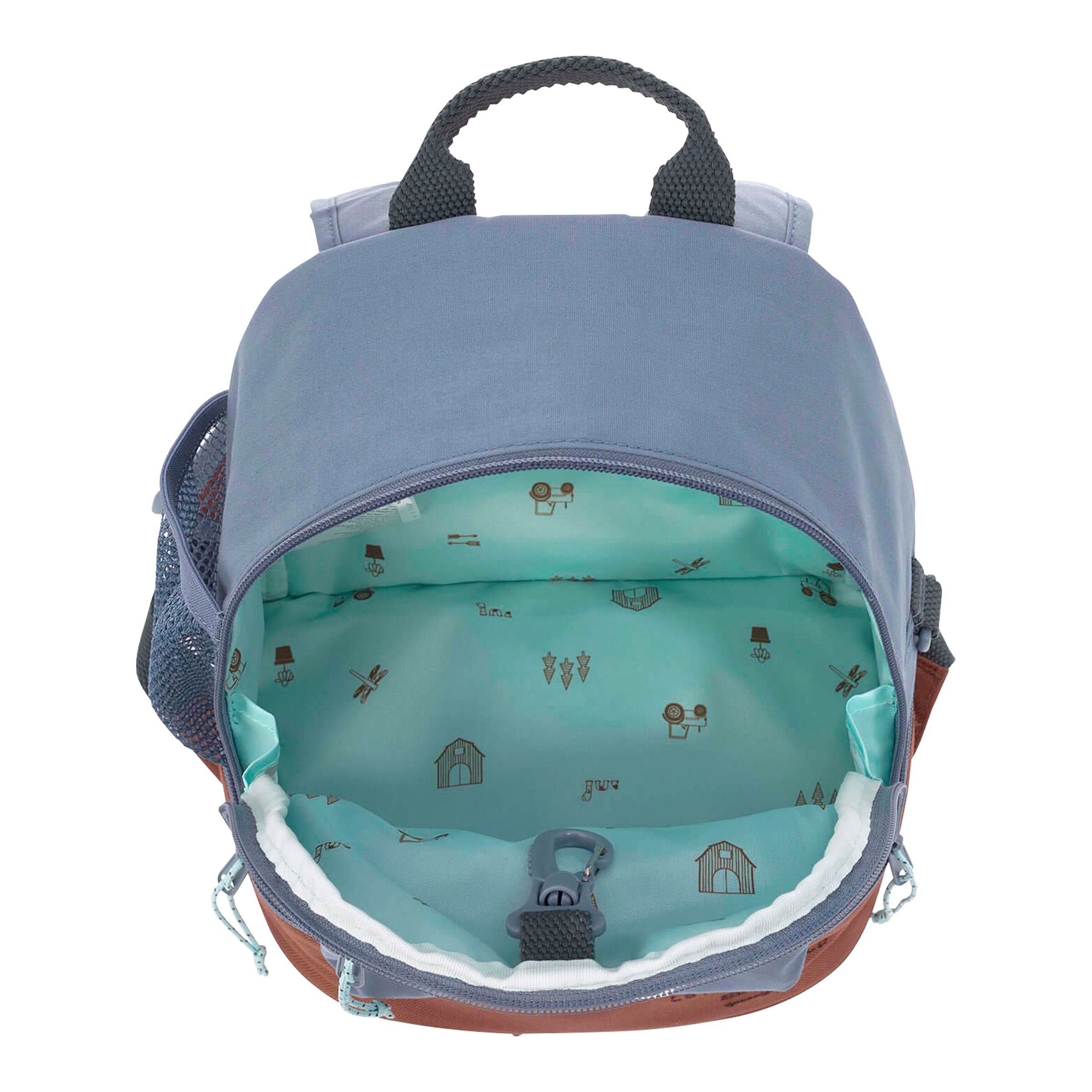 Lässig Kindergartenrucksack Mini Backpack Adventure Traktor blue denim
