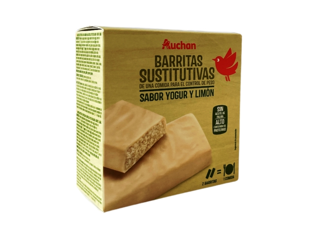 BARRITAS AUCHAN SUBSTITUTAS REFEIÇÃO IOGURTE LIMÃO 192G (6X32G)