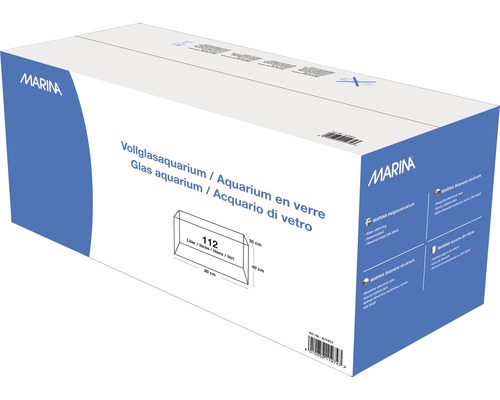 Volledig glazen aquarium Marina 80 x 35 x 40 cm, floatglas, glasdikte 6,0 mm, 112 L
