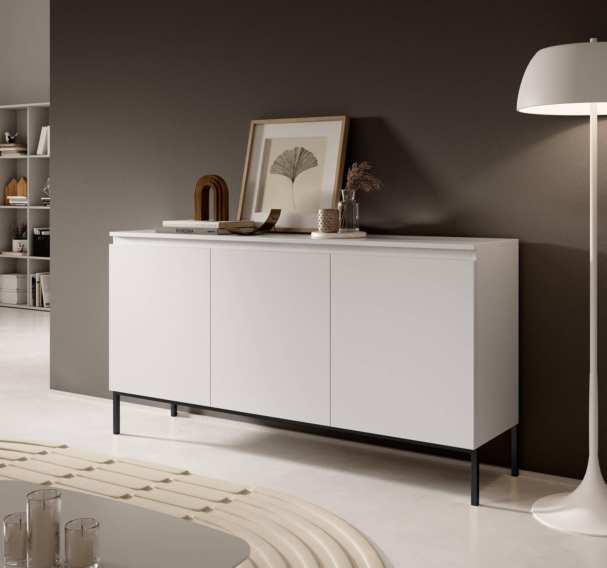 NADUVI Collection Kate Dressoir - B 150 cm - Wit / Zwart