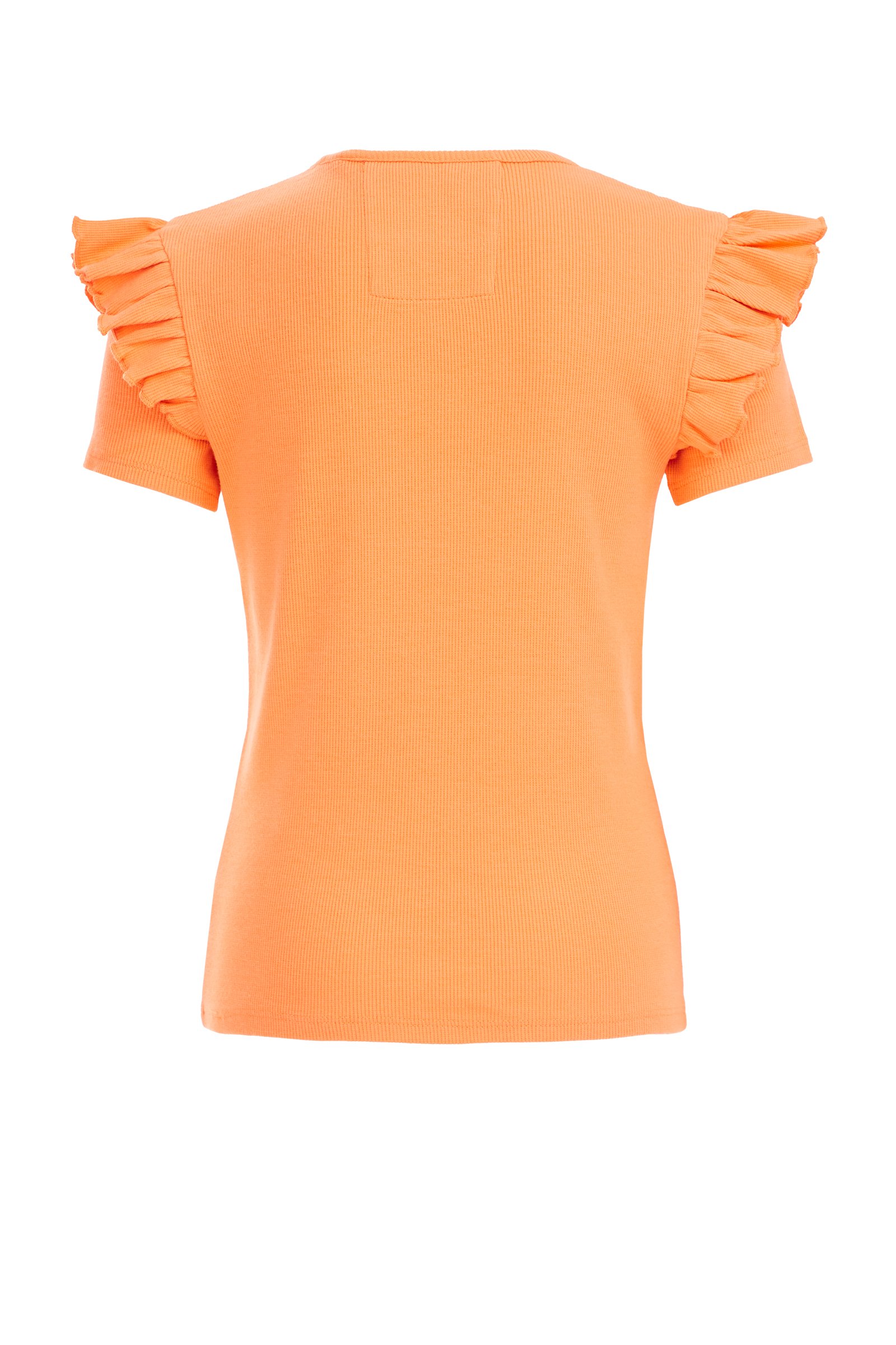 Meisjes T-shirt met ruches WE Fashion Oranje