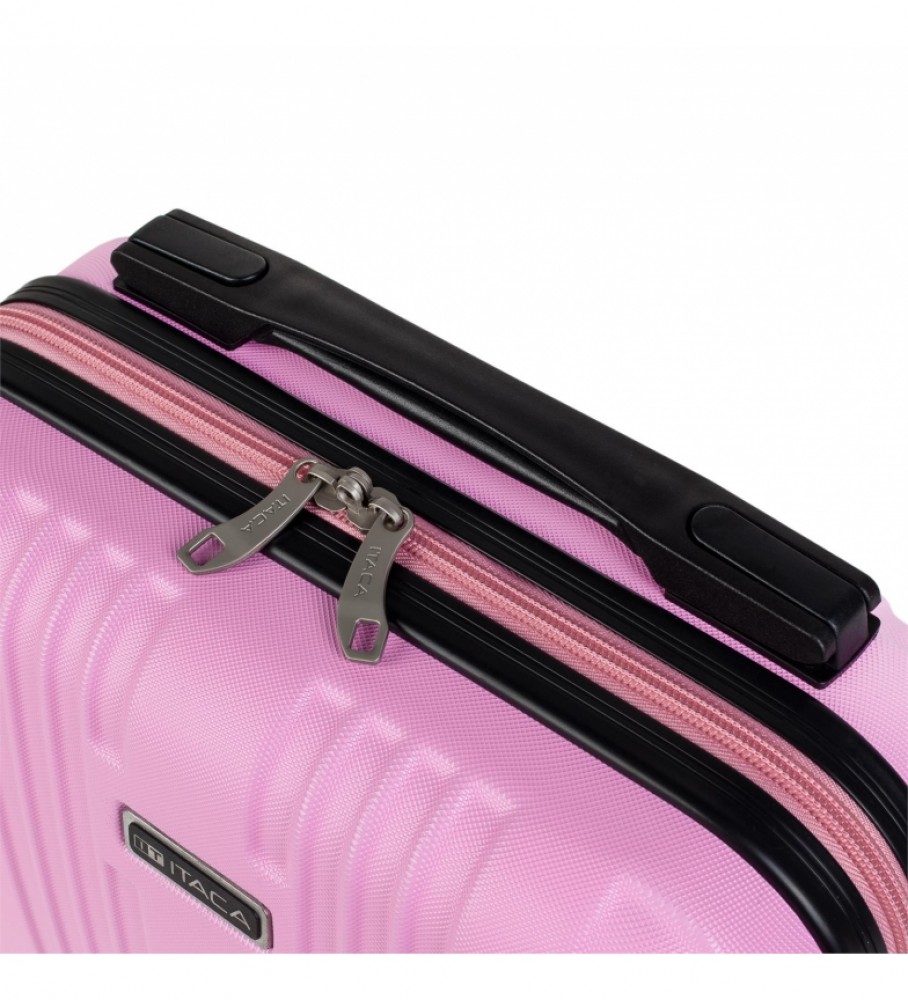 Nécessaire de viagem rígida grande ITACA em ABS, modelo T71535, rosa - 33x26x14cm -