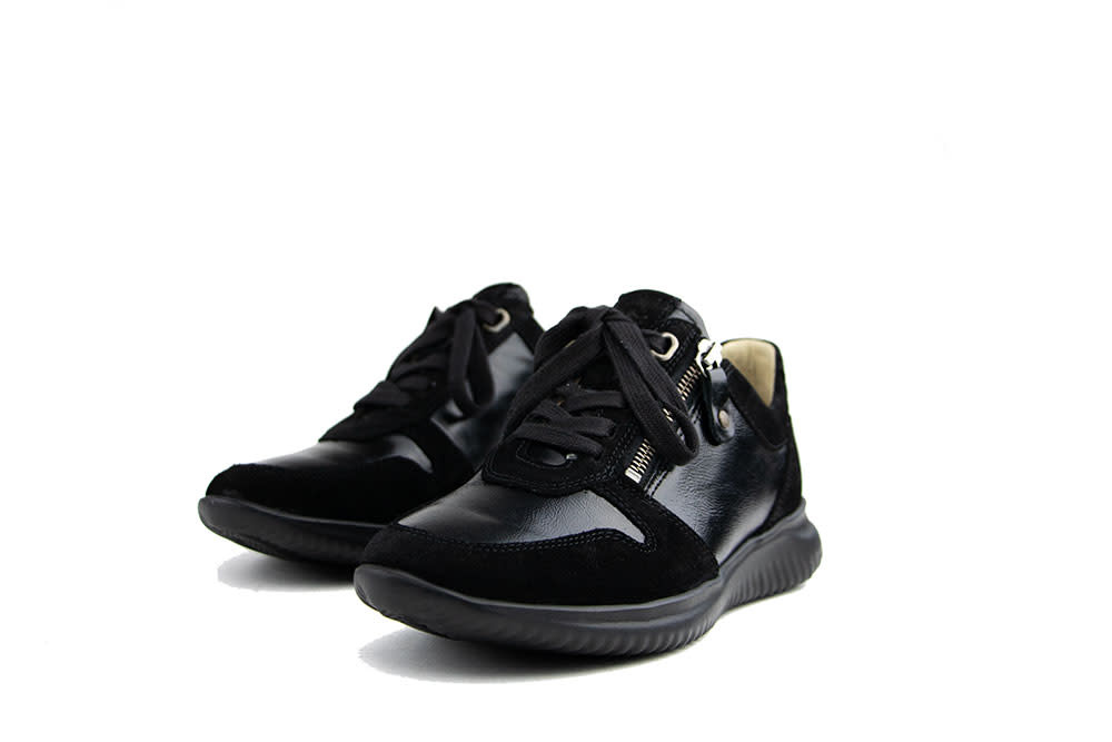 Hartjes Sneaker Breeze Schwarz Suede Lack
