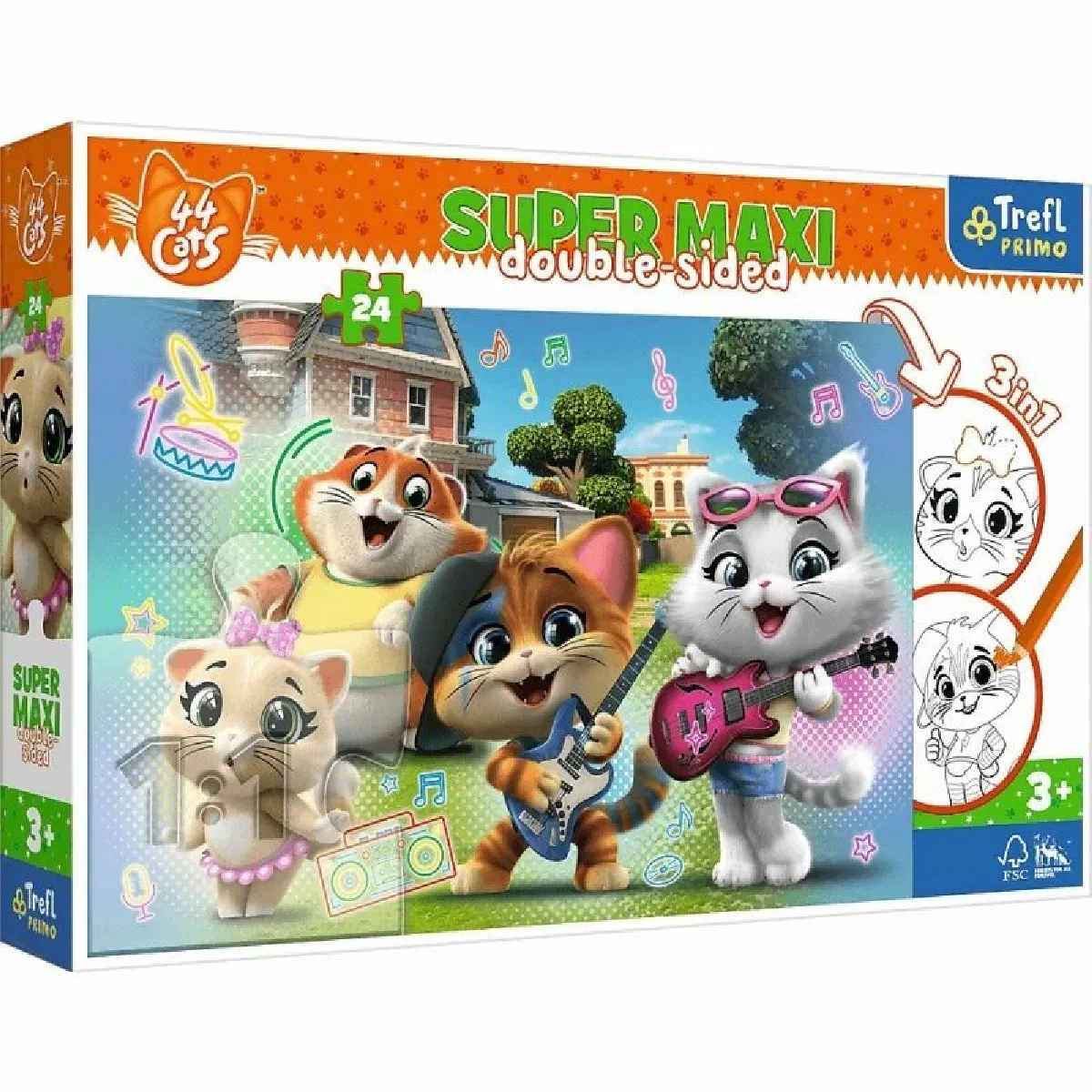 Trefl Joyful Cats Super Maxi Puzzle 24 Éléments