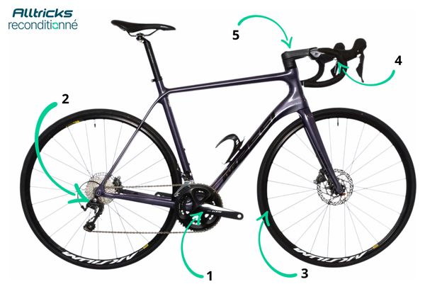 Vélo de Route Massi Team Race Shimano Tiagra 10V 700mm Violet 2023 - Produit Reconditionné