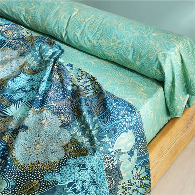 Linge de lit forêt sous-marine - BECQUET CRÉATION
