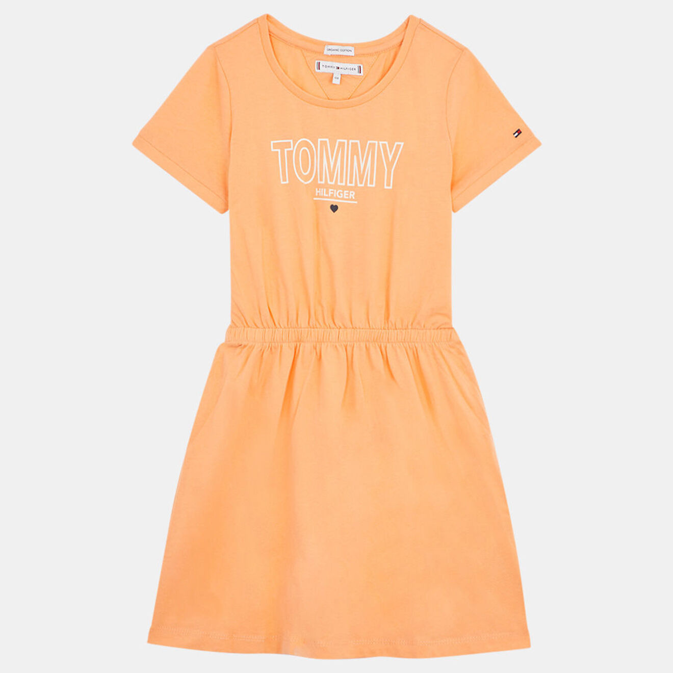 Tommy Hilfiger Robe t-shirt en Coton organique orange clair