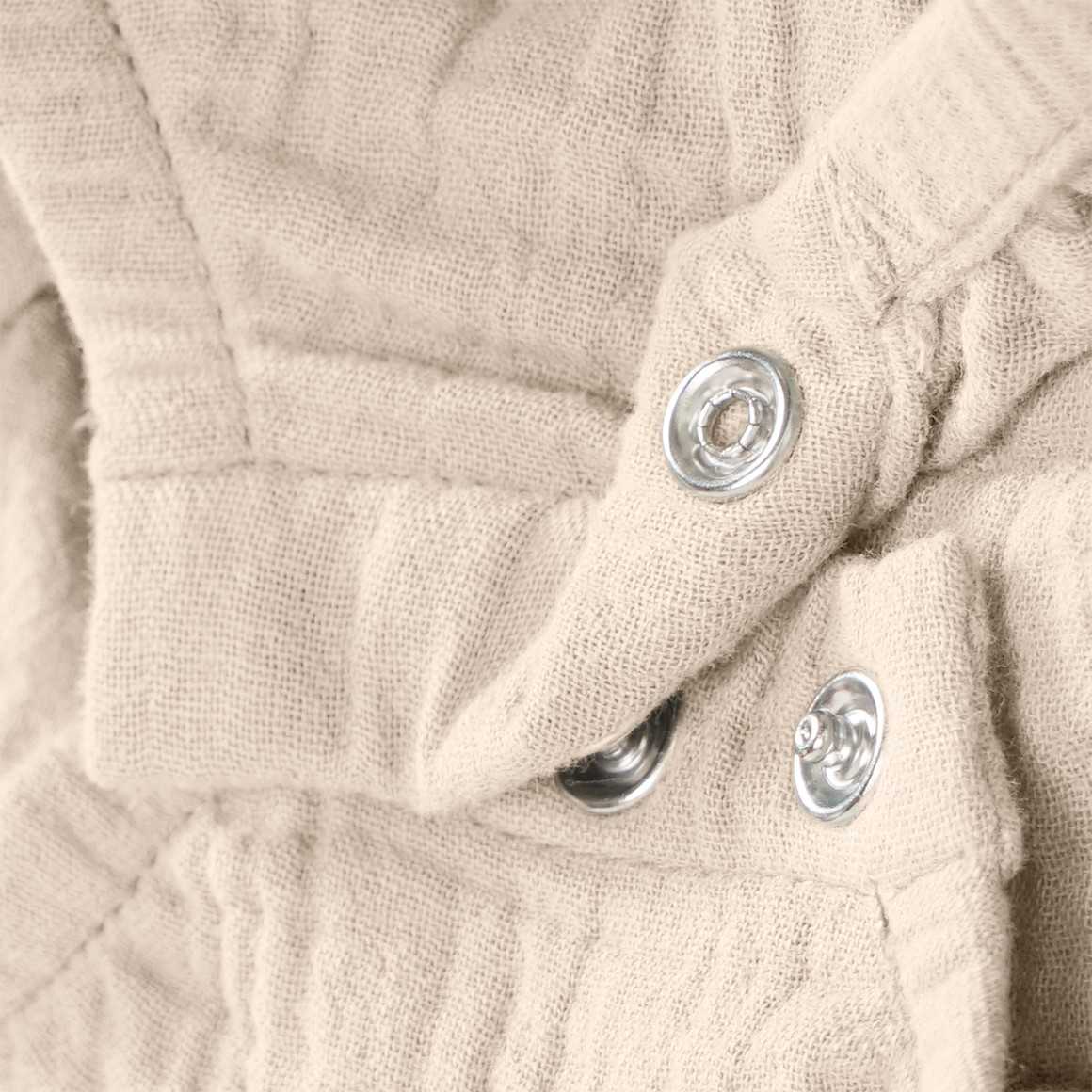 Topomini Pure Collection Baby Musselin-Wickelbody aus Bio-Baumwolle hellbeige