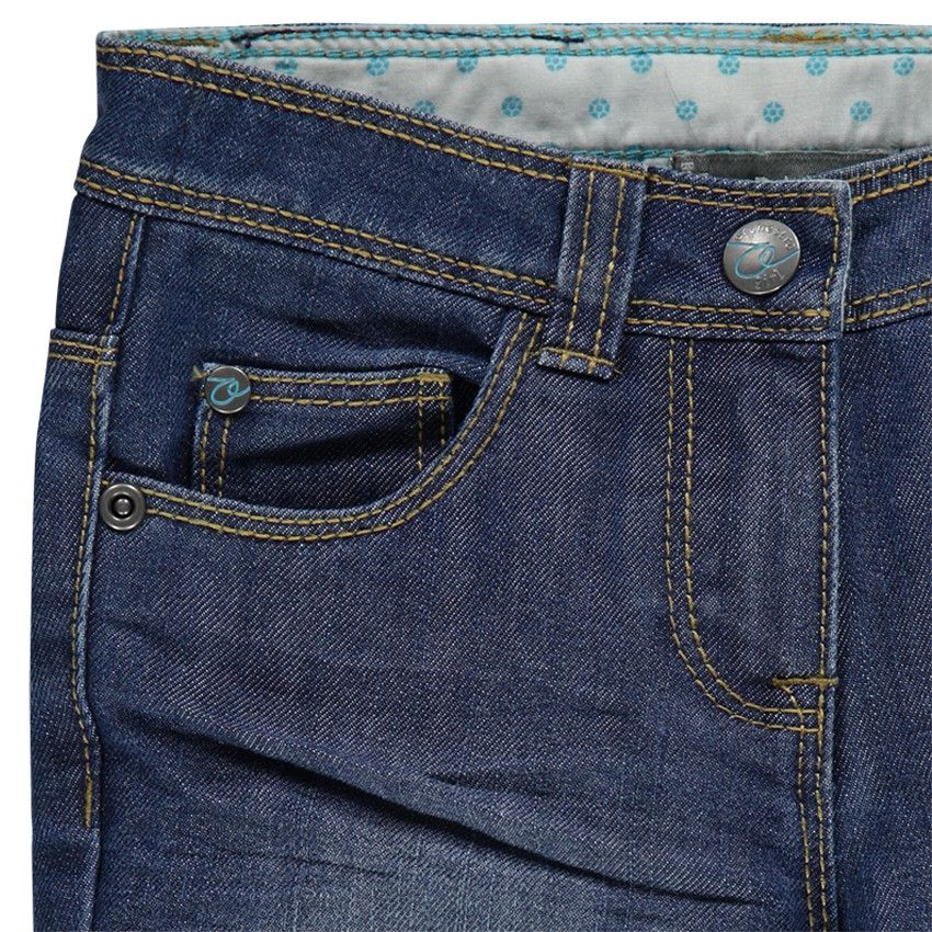 Jeans coupe droite effet used - Bleu stone