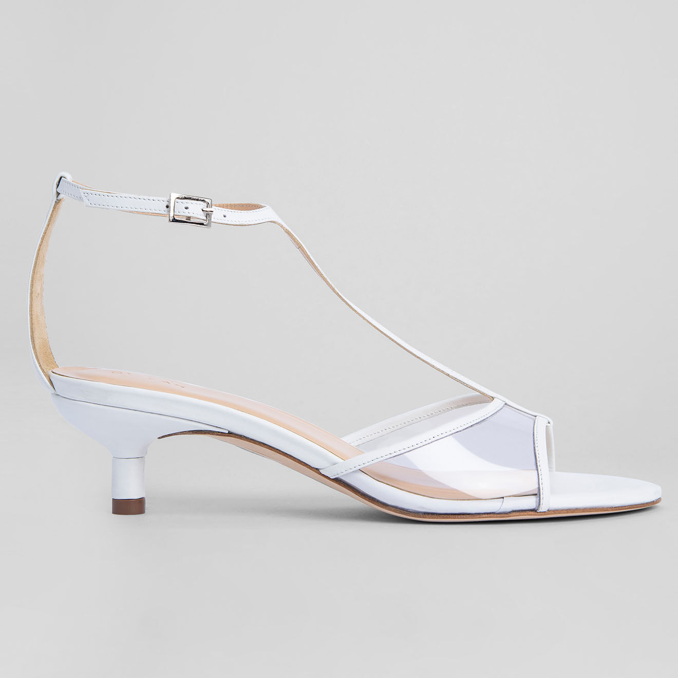 By Far Sandales en Cuir Baby blanches - Talon 5 cm