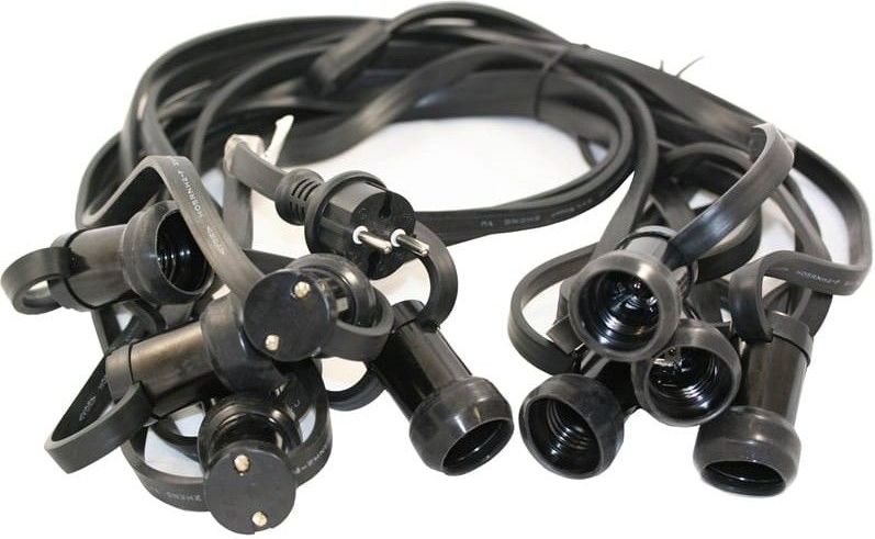 Prikkabel Flatcable met 19 E27 fittingen, 20m