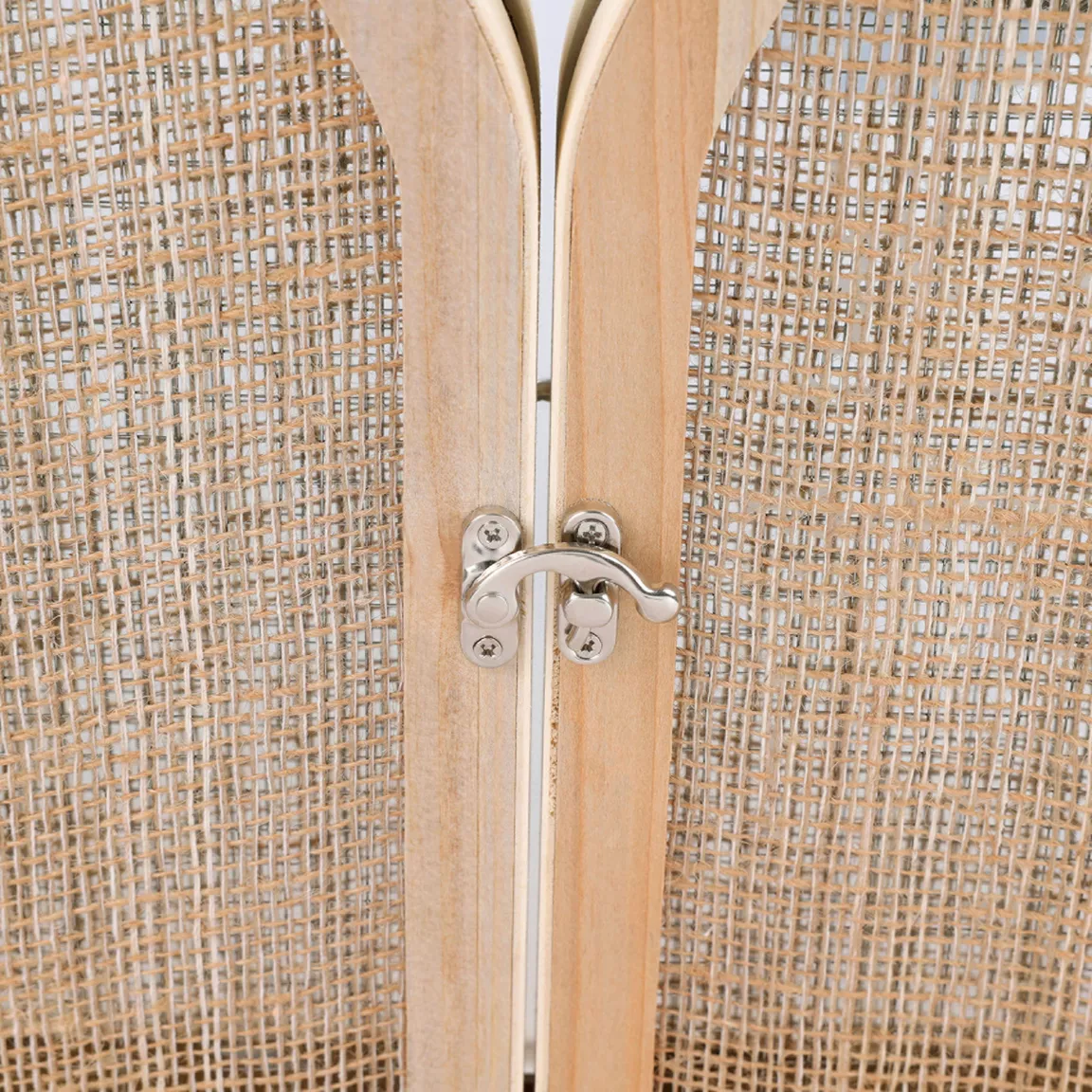 Miroir mural en bois (H45 cm) Porte battante Naturel