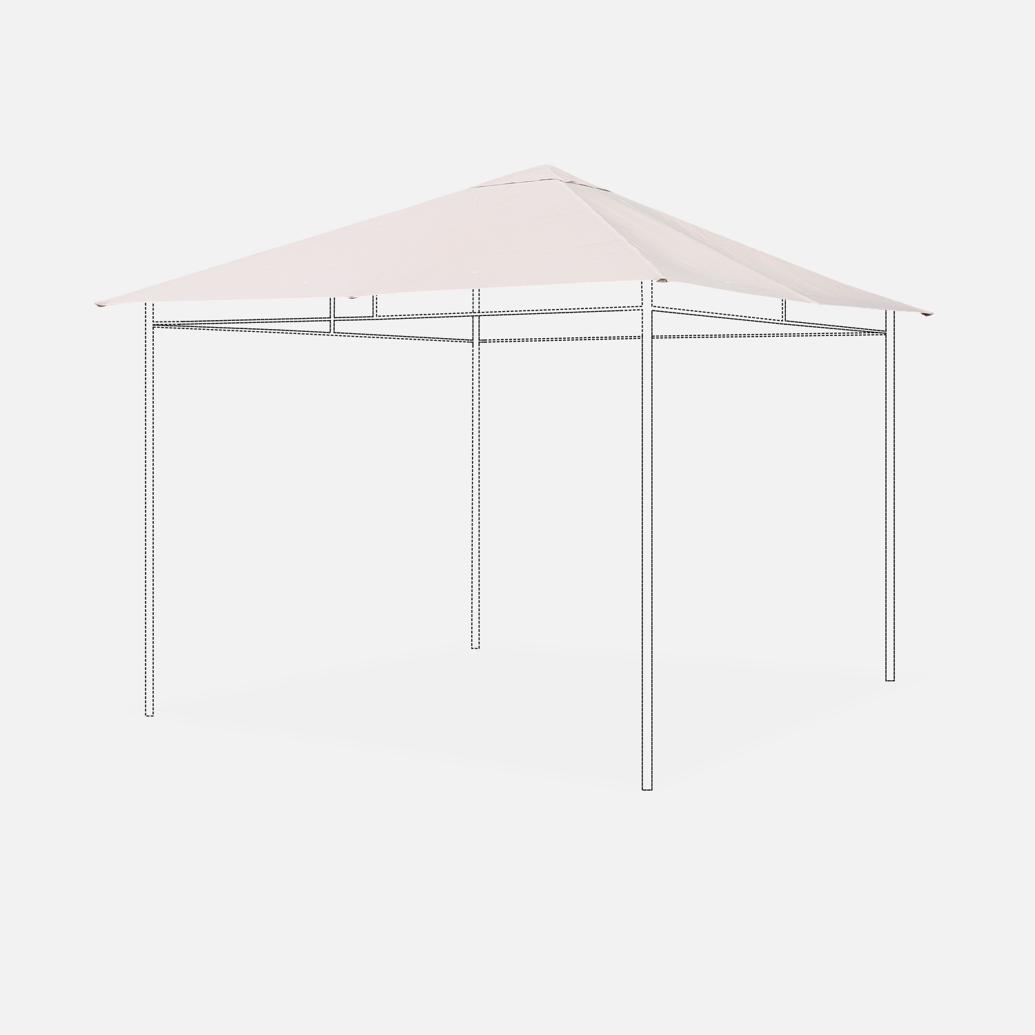 Toile de toit beige pour tonnelle 3x3m elusa - toile de rechange pergola. Toile de remplacement