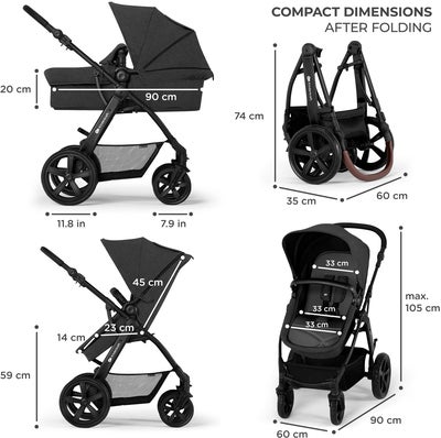 Kinderkraft MOOV CT 3-in-1 Mink Pro Duovogn, Black