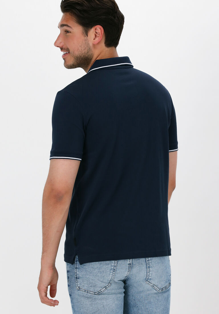 CALVIN KLEIN donkerblauwe calvin klein polo stretch pique tipping slim polo