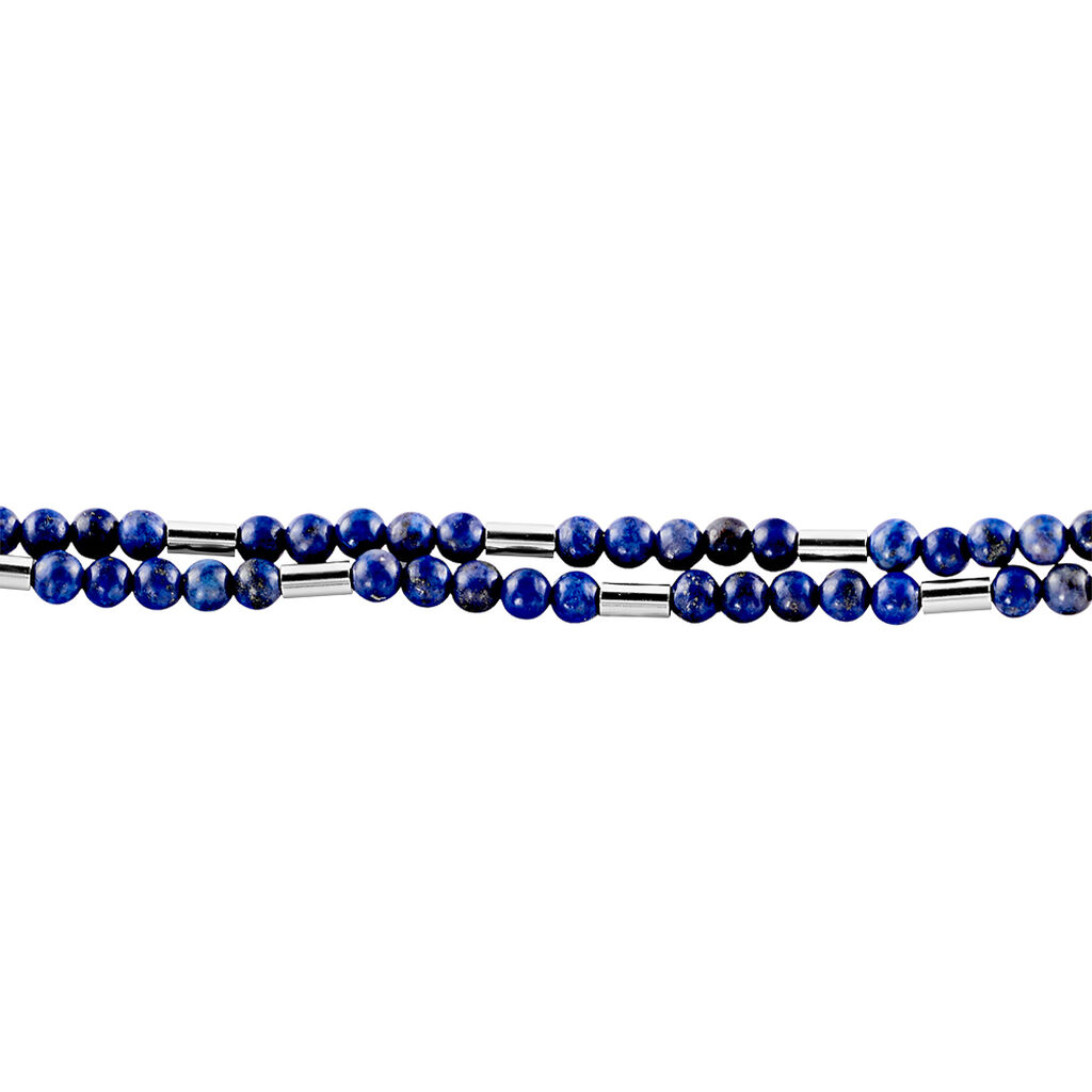 Bracelet Acier Blanc Augusto Lapis Lazuli