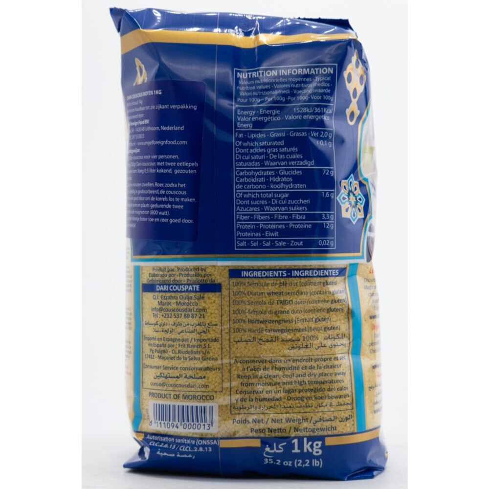 3x Dari Couscous Medium 1000 gr