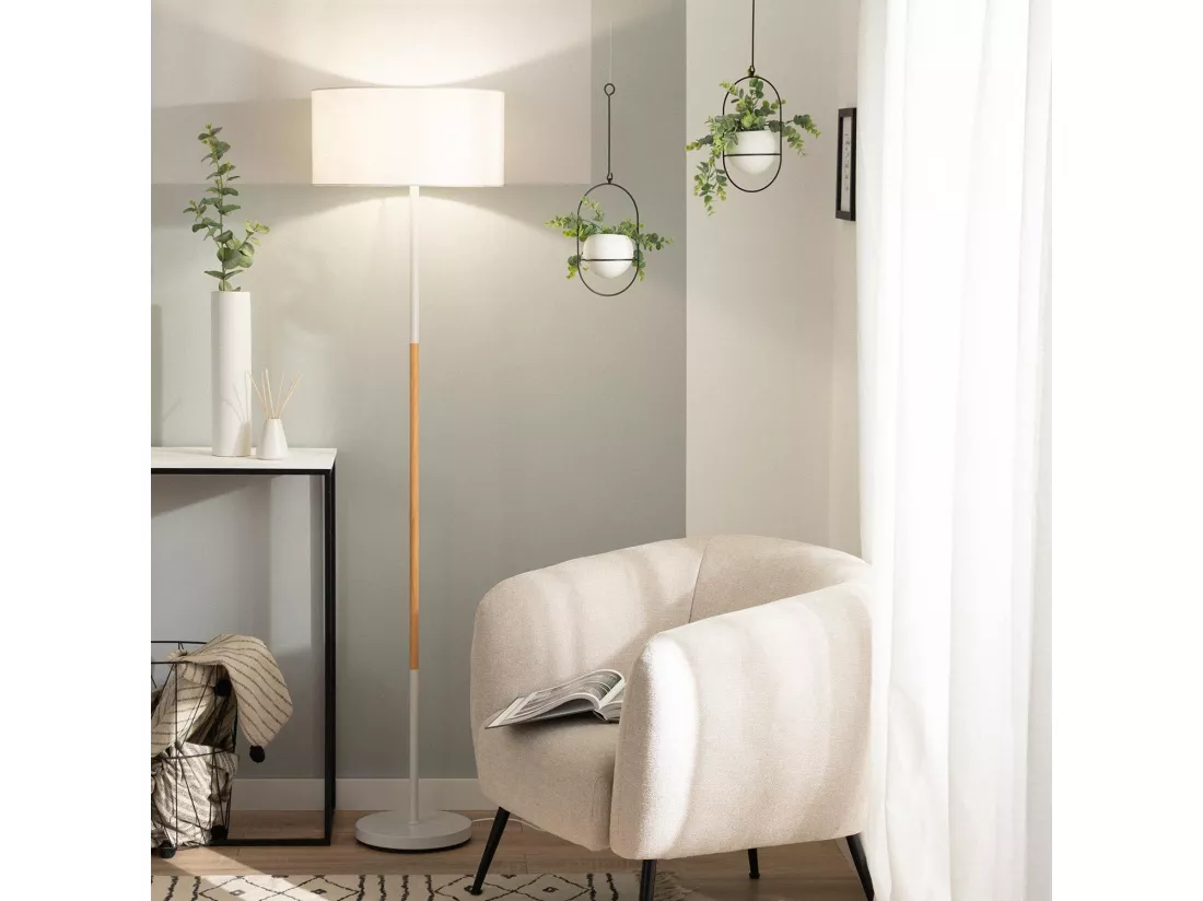 Lampadaire Métal Silinda WiFi avec Variateur Blanc
