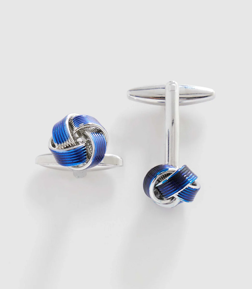 Boutons de manchette métal bleu 