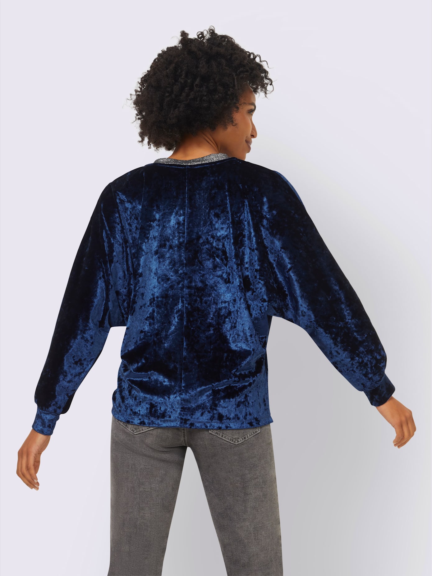 T-shirt en velours rubans contrastés brillants