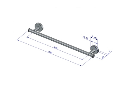 Plieger Como handdoekbeugel magnetisch 43cm chroom