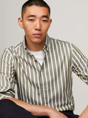 Camisa Oxford listrada de corte regular