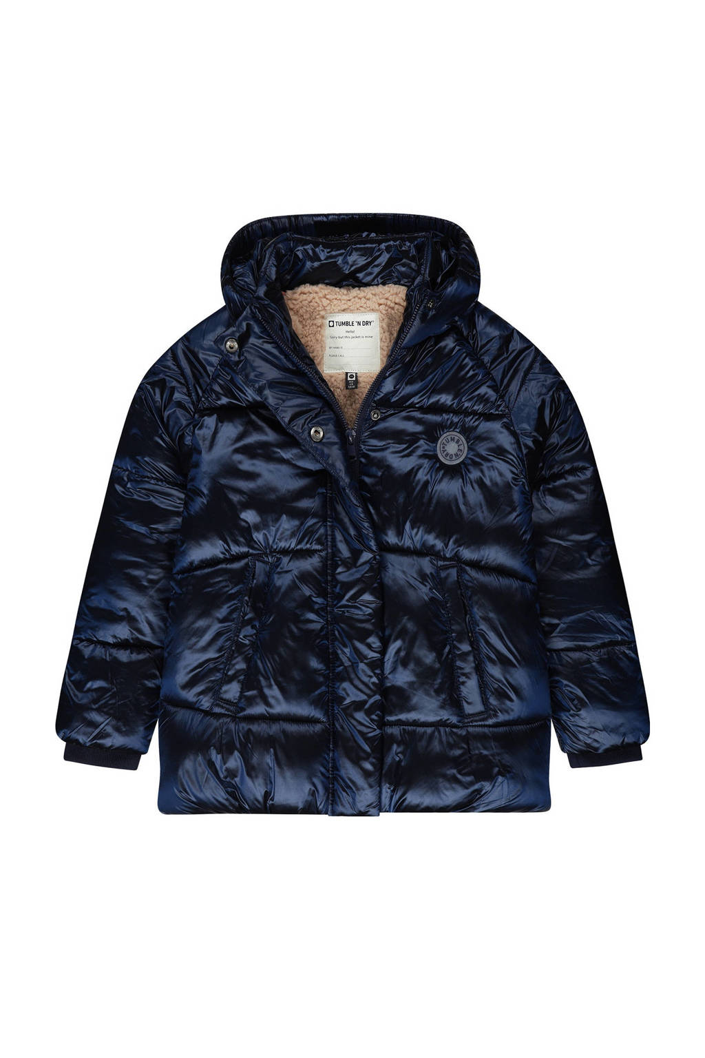 Tumble 'n Dry gewatteerde winterjas Rostock donkerblauw metallic