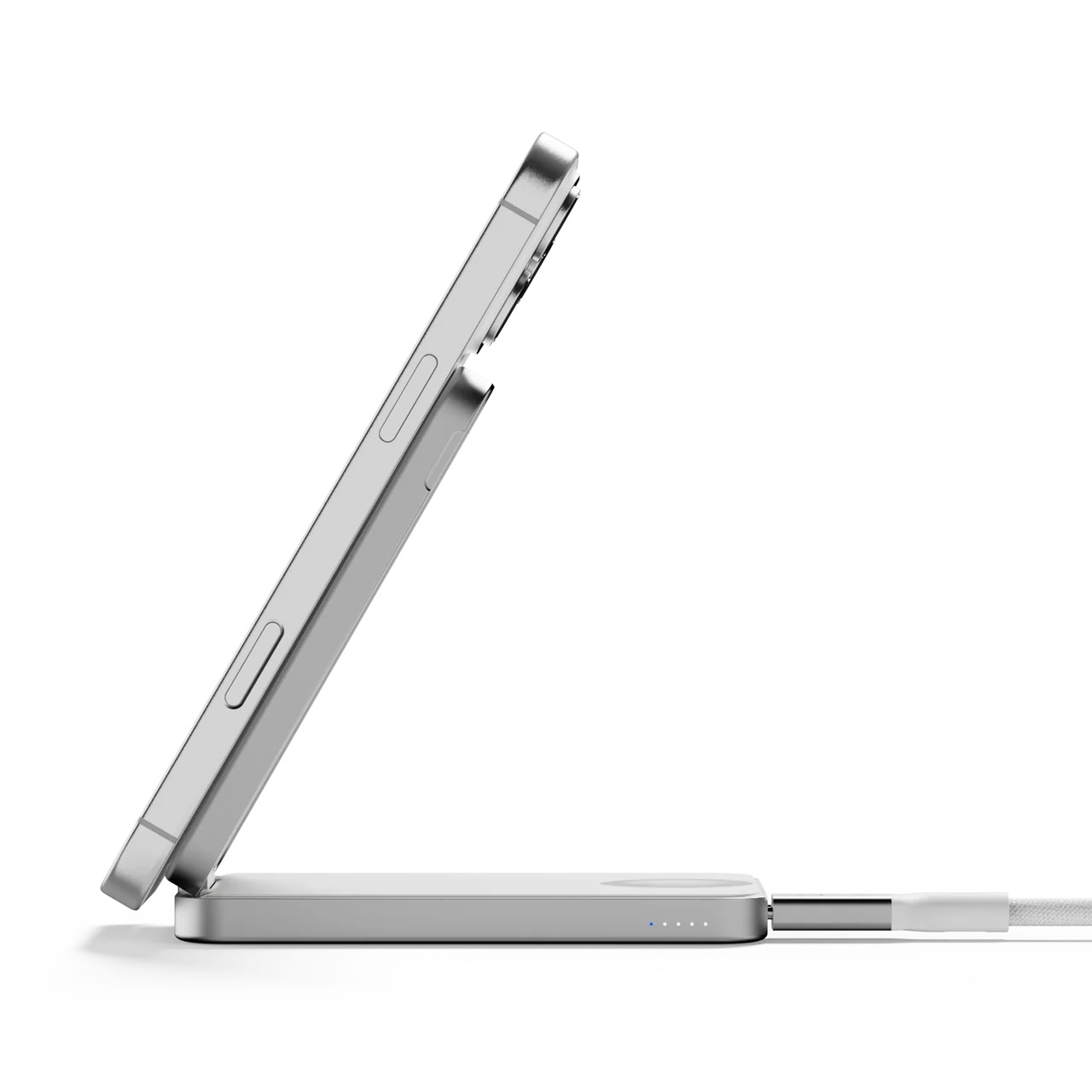 (20W) 8000mAh Magnetische MagSafe Powerbank USB C Power Delivery Ladegerät   Kickstand (LQWPS082) - Silber