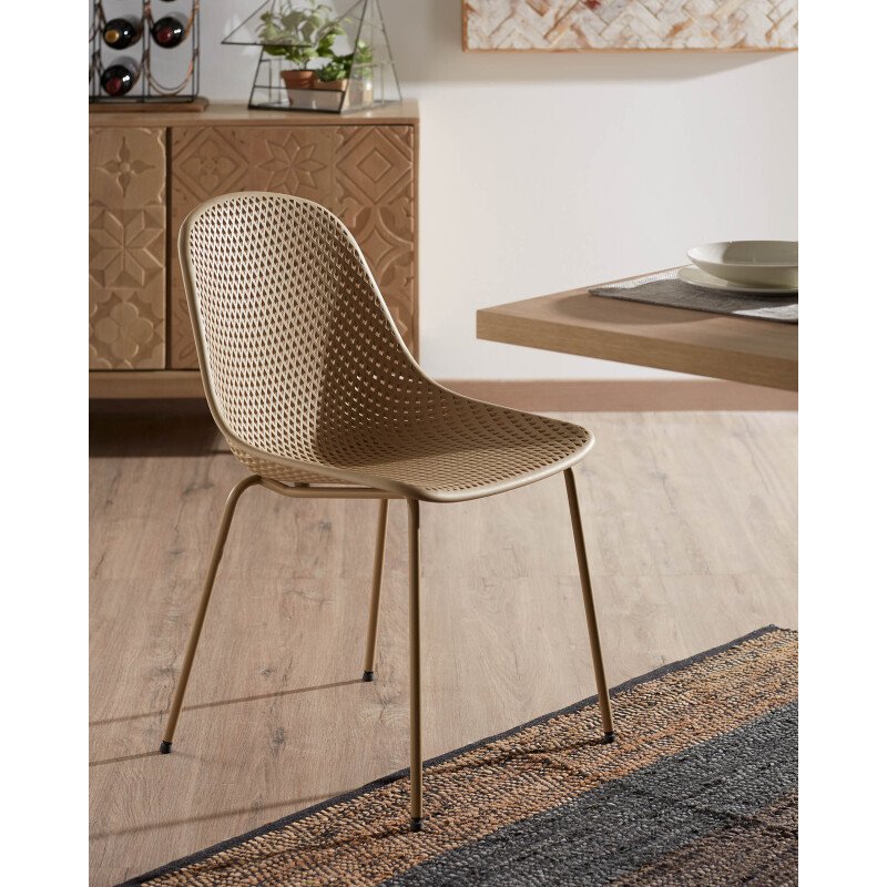 Chaise d'extérieur Quinby - plastique recyclable - pieds acier