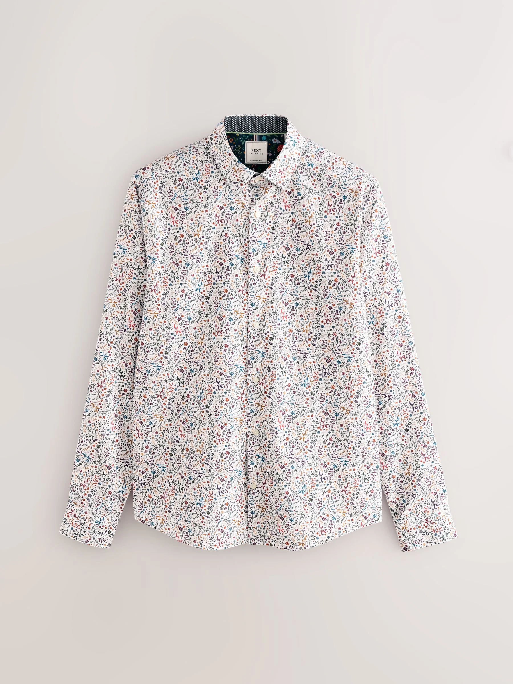 Meerkleurige fijne Bloemenprint - Overhemd met lange mouwen