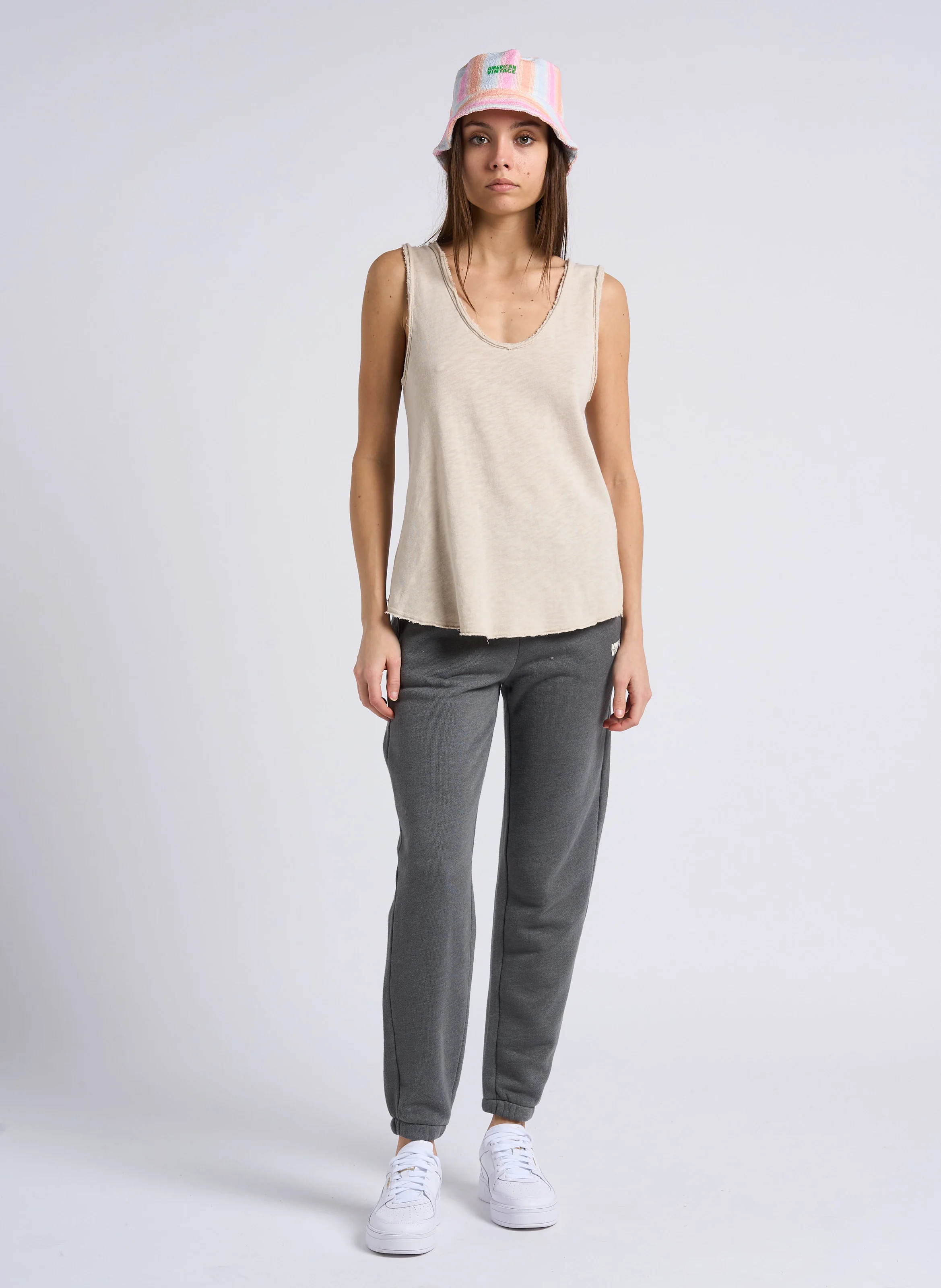 SONOMA - Débardeur col rond droit en coton | Beige