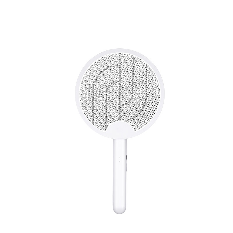 (43cm) 2in1 Elektrische USB Mücken Fliegenklatsche Moskito Fliegenfänger Lampe Insektenvernichter mit LED Licht   180° Grad drehbar - Weiss