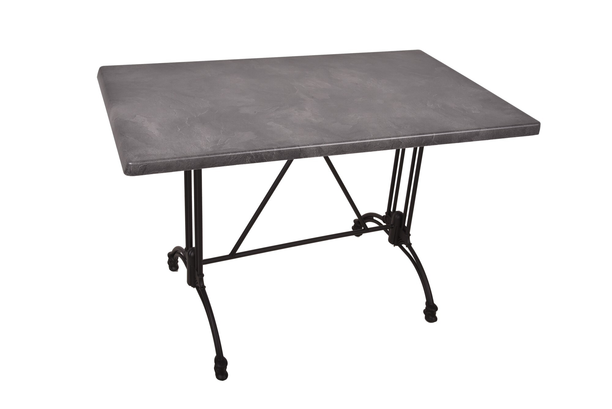 Bistrotisch Set Dark Slate 110x70cm Tischgestell Aluminium schwarz Garten Tisch