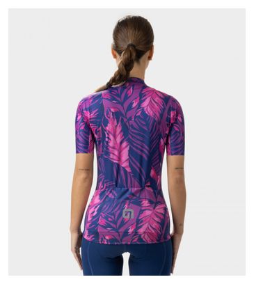 Maillot Manches Courtes Femme Alé Leaf Rose/Bleu