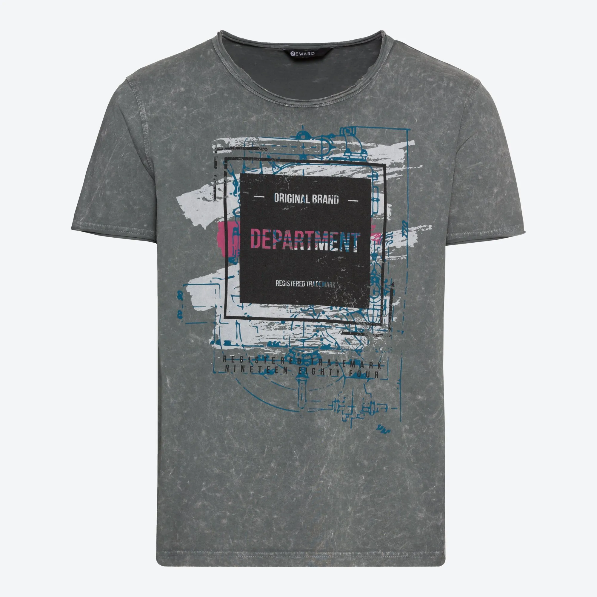 Herren-T-Shirt in Acid-Washed-Optik