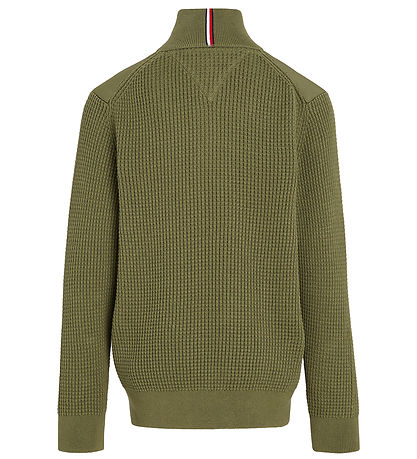 Tommy Hilfiger Bluse - Strick - Utility Half Zip - Utility Olive