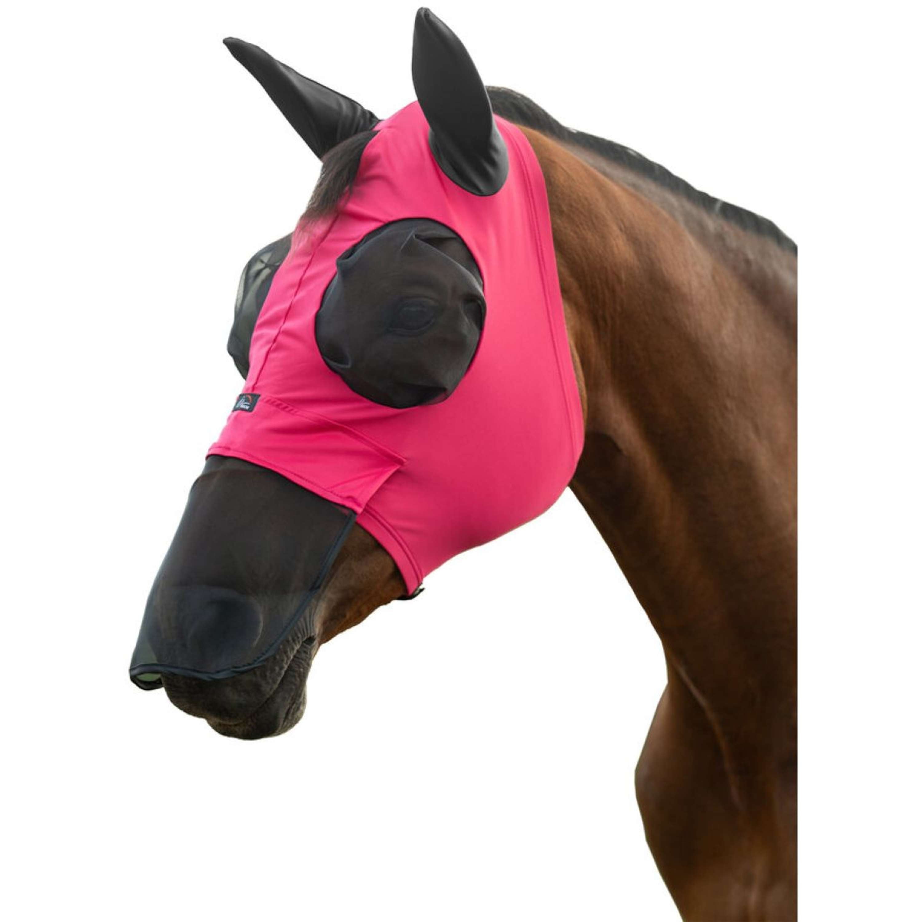 HKM Vliegenmasker Elastic Met Neusnetje Magenta