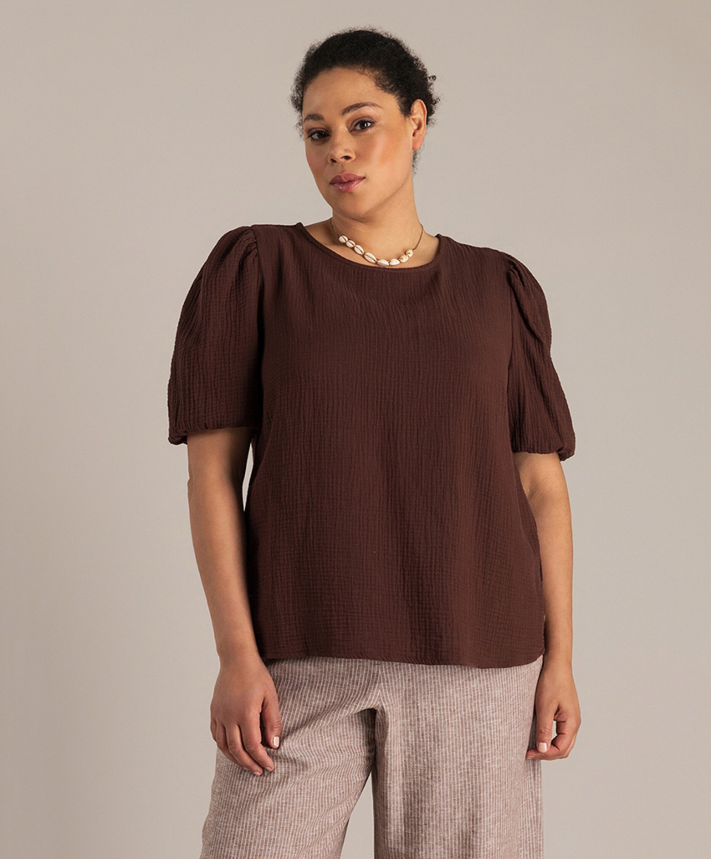 Yest Curve Dames blouse bruin