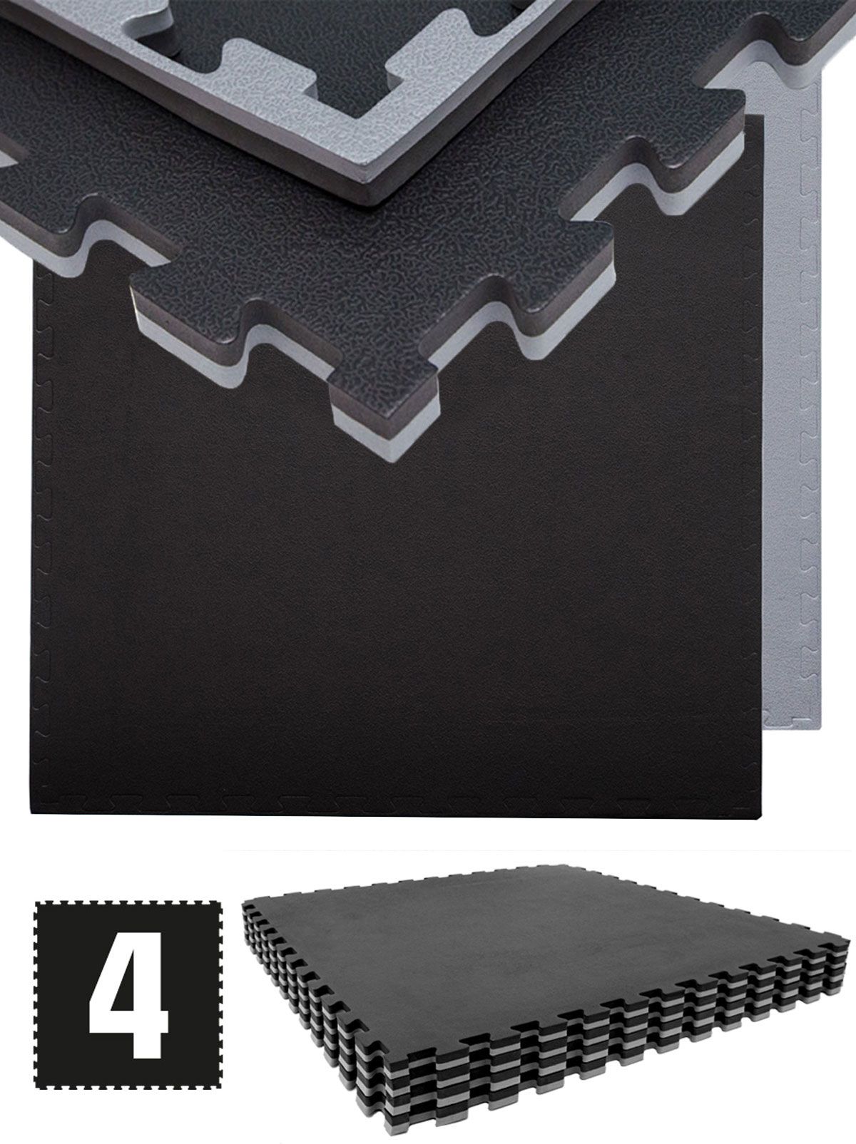 eyepower Fitnessmatte 4er Set 90x90x2 cm