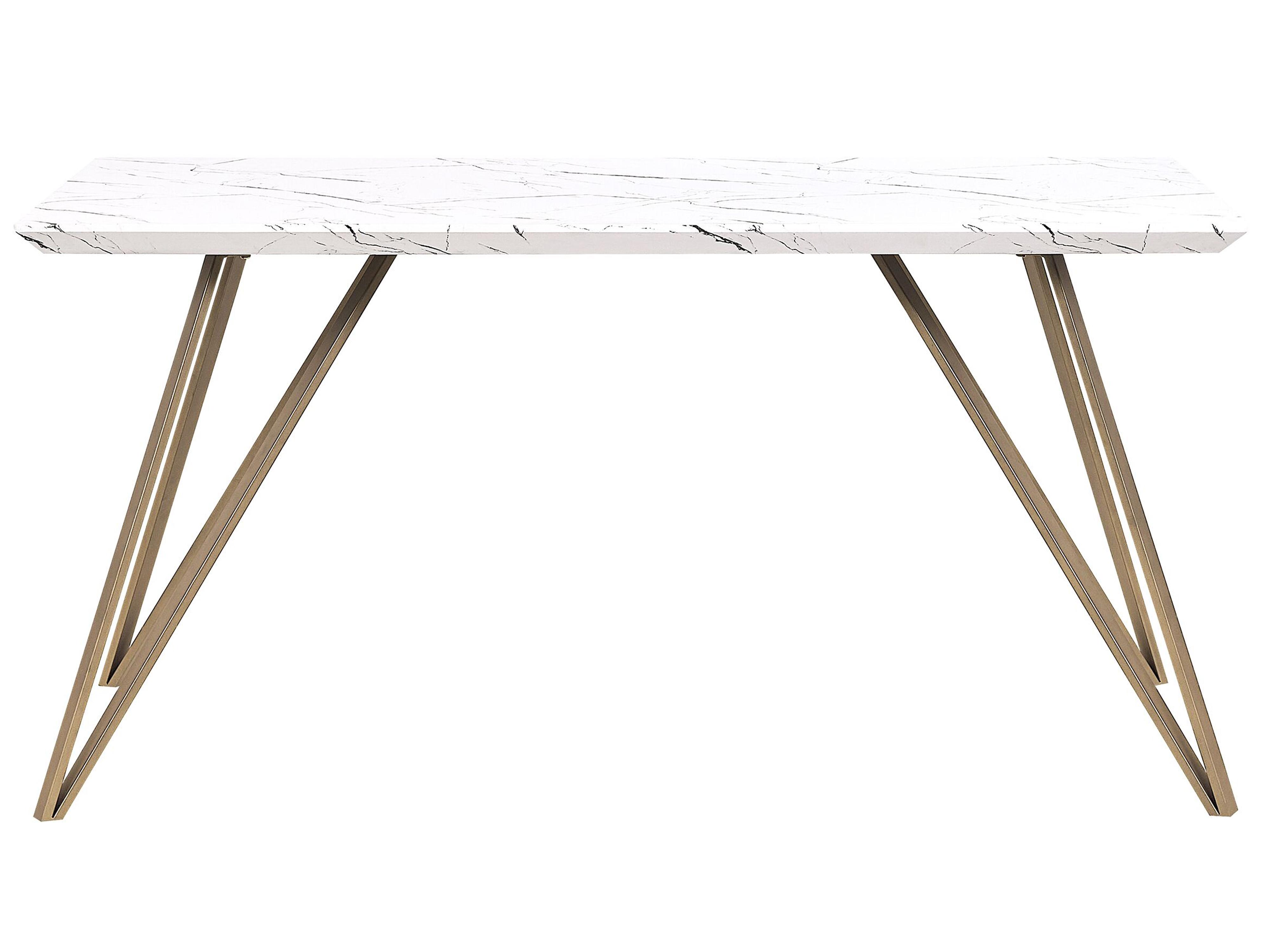Eettafel MOLDEN Marmer/goud 80 cm 150 cm