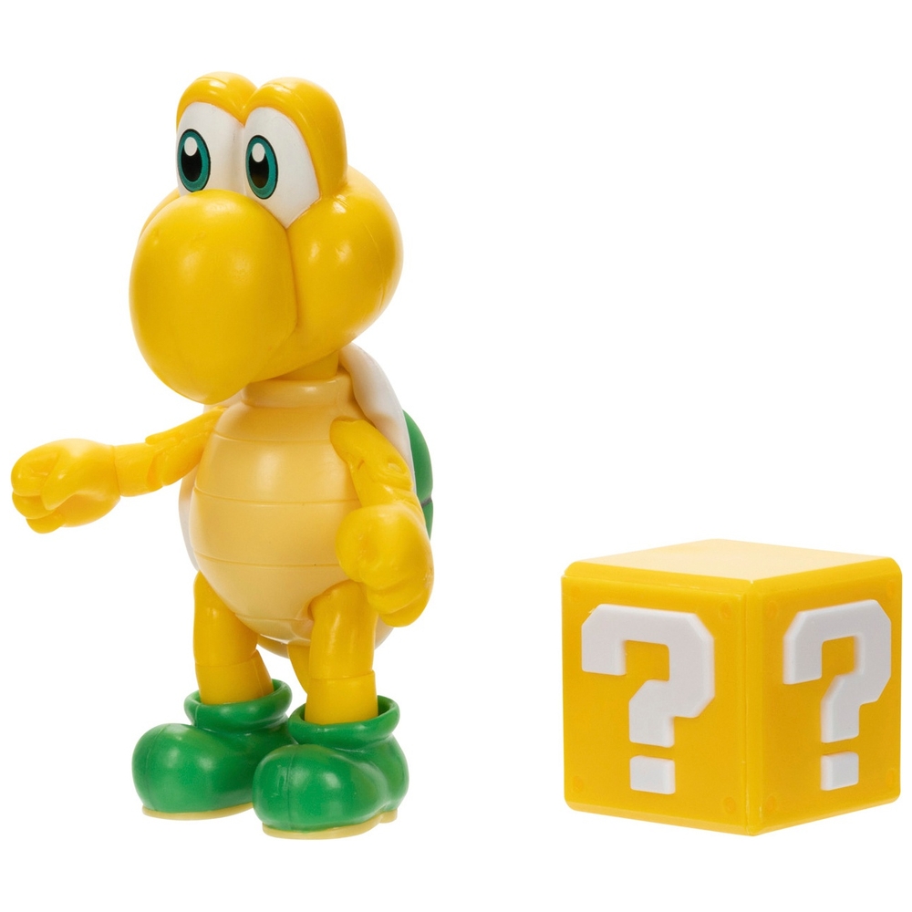 Super Mario Figur Koopa Troopa mit Fragezeichenblock-Zubehör