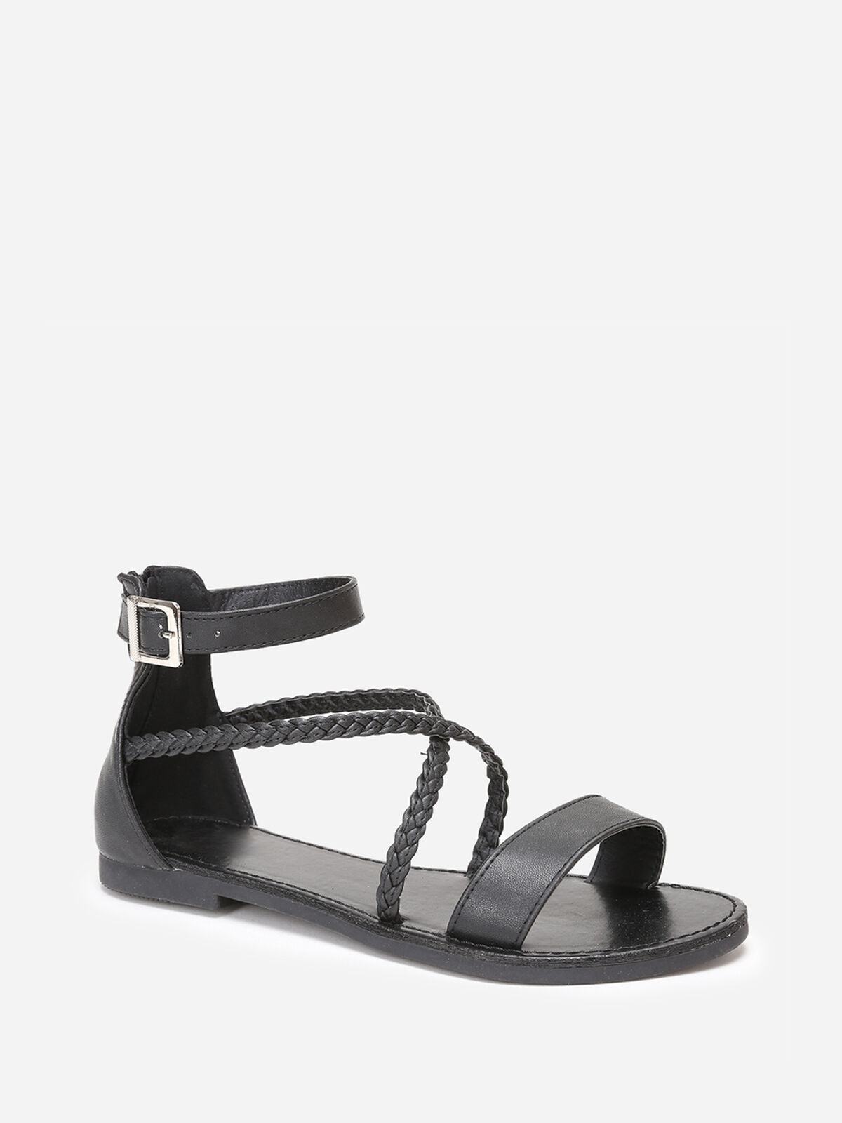 Sandales montantes multi-brides- Noir
