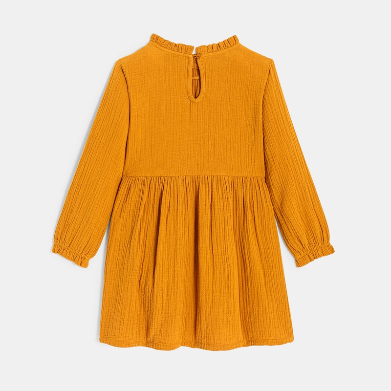 Robe en gaze de coton orange Fille
