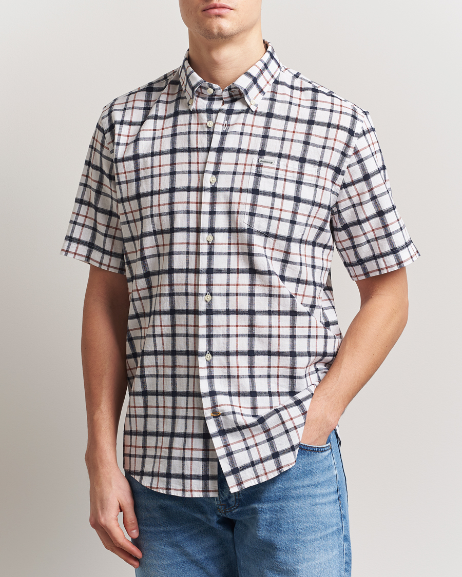 Barbour Lifestyle Glover Linen Blend Short Sleeve Shirt Brook Blue