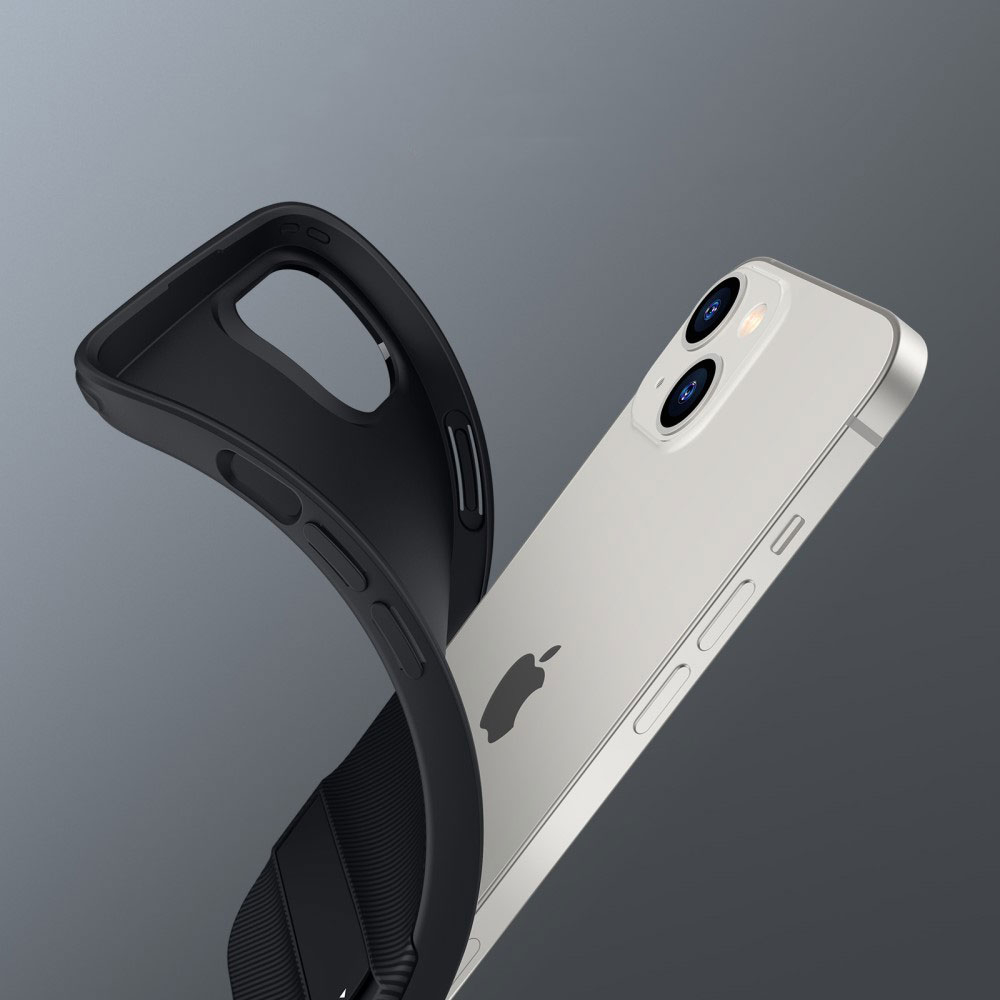 iPhone 14 Air Shield Boost Serie Hybrid Hülle TPU Bumper Acryl Rückseite Air Cushion Fallschutz   Kickstand - Schwarz