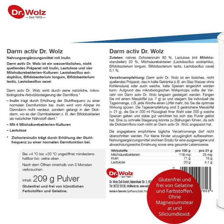 Darm Activ Dr. Wolz Pulver, 209 g