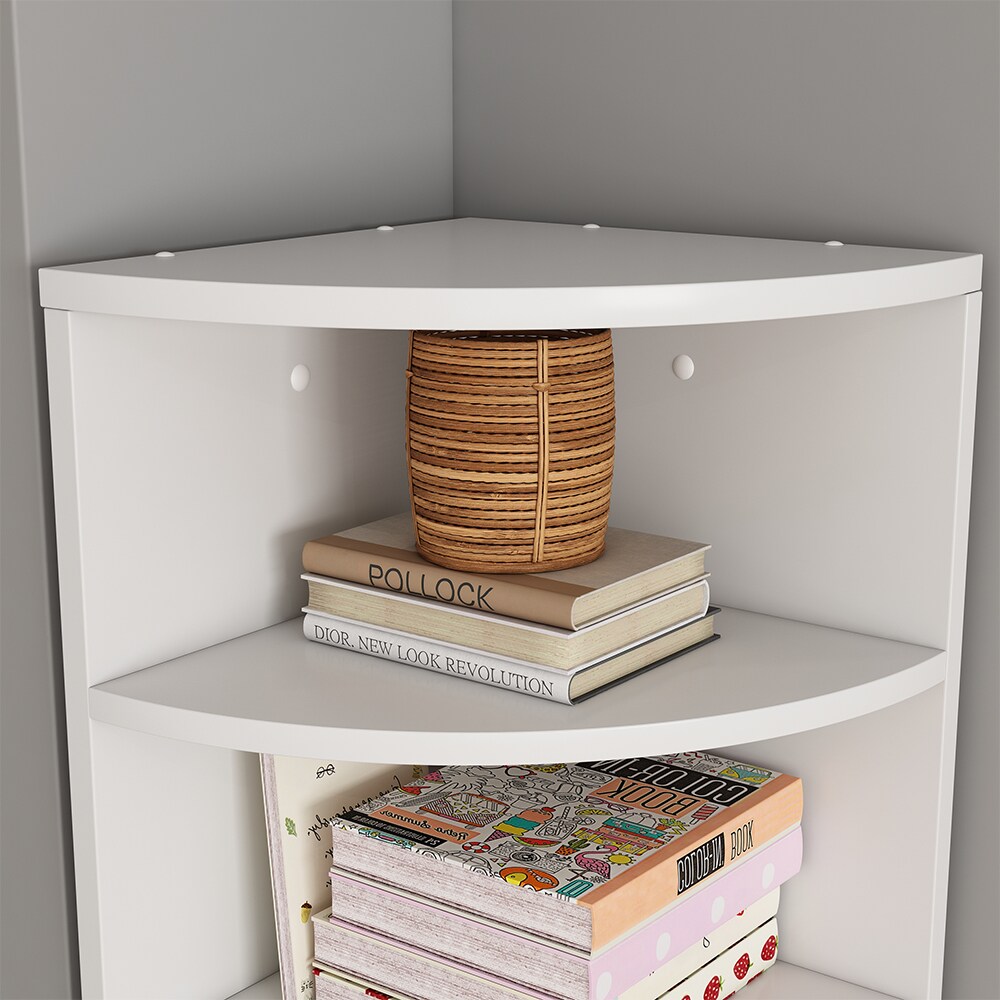 Oskar-Store Eckregal Fabienne, 60 x 30 cm, Weiß, hängendes Bücherregal mit 3 Fächern