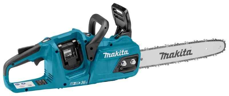 Makita DUC355PG4J 2x18 V Kettingzaag 35 cm 6,0 ah accu (4 st), duo snellader, in doos/mbox